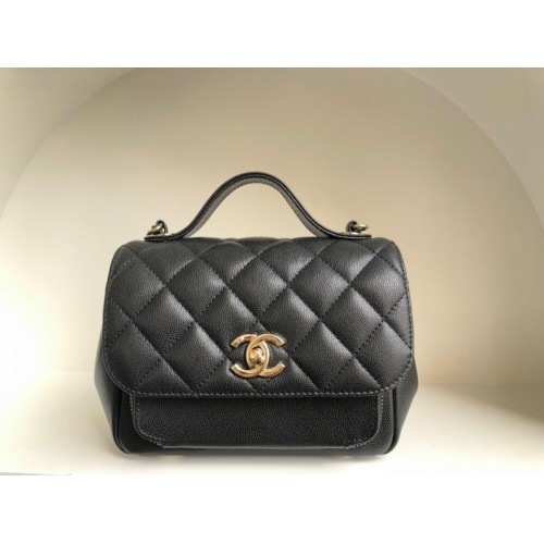 Chanel Business Affinity Black Caviar Leather Bag