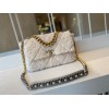 Chanel tweed white flap bag 30cm
