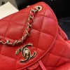 Chanel Grained Calfskin Red Backpack AS1371