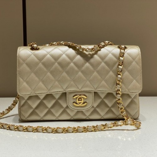 Chanel CF golden caviar leather 25 bag