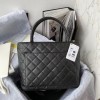 Chanel tote shopping CC beige leather black bag
