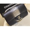 Chanel Classic Black White Python Mini Bag