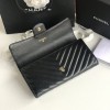 Chanel black chevron lambskin gold hardware wallet