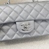 Chanel CF mini silver caviar handle bag