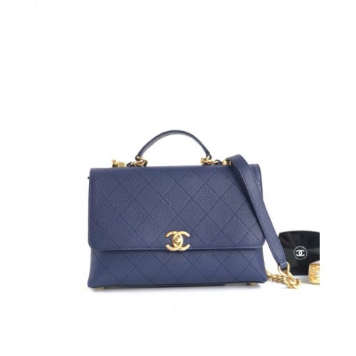 Chanel SHOULDER BAG Calfskin Blue