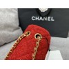 Chanel Sequins Tweed Medium Flap Bag in Red