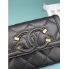 Chanel CC compact black caviar wallet