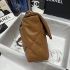 Chanel 19 Medium Handbag Lambskin Brown AS1160