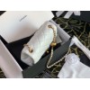 Chanel Lambskin & Gold-Tone Small Metal Flap Bag White 13cm