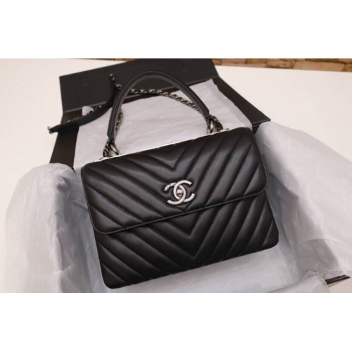 Chanel Chevron Trendy CC Small Flap Top Handle Bag A92236 - 2018