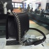 Chanel 28cm New Medium Boy Caviar Handbag silver&gold