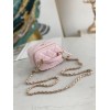 Chanel case pink handle leather bag