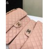 CHANEL 1112 Pink Large 2.55 Calfskin Leather Flap Bag with Gold Hardware