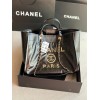 Chanel Deauville Black Leather Tote Shopping Bag