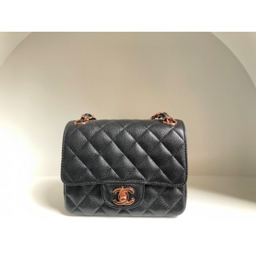 Chanel classic flap black 17cm bag