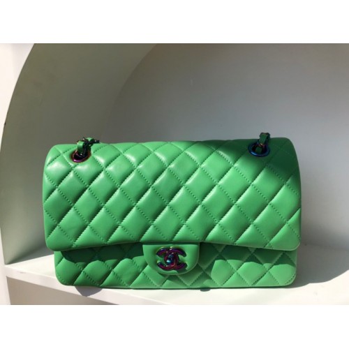 Chanel classic flap green 25cm bag