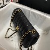 Chanel Calfskin & Vintage Metal Small Flap Bag Black AS1499