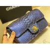 Chanel Classic Blue Python Mini Bag