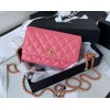 Chanel woc wallet on chain gold 19cm pink