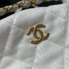 Chanel Crumpled Lambskin Mini Hobo Bag White