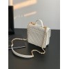 Chanel 22k Calfskin & Gold-Tone Metal White Mini Bag