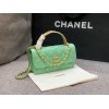 Chanel phone holder gold metal light green bag