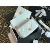 Chanel Lambskin & Gold-Tone Small Metal Flap Bag White 20cm