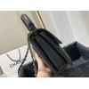 Chanel lampskin trendy handle flap bag black 25cm