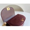 Chanel 22A Small Boy Messenger Red Velvet Bag