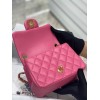 Chanel 17CM Mini Flap Pink Bag Lambskin Leather Gold Hardware