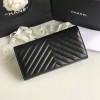 Chanel black chevron lambskin gold hardware wallet