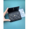 Chanel CC compact black caviar wallet