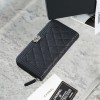 Chanel boy caviar black silver zipper wallet