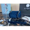 Chanel 21A Jewel Chain Blue Velvet Bag