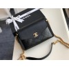 Chanel black gold hardware flap bag