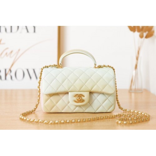 Chanel handle mini flap bag colorful 20cm