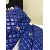 CHANEL 1112 Blue Large Size 30cm Lambskin Leather Flap Bag With Gold/Silver Hardware