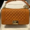 Chanel boy caviar leather yellow 25cm