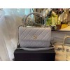 Chanel Trendy Gray CC Flap Top Handle Bag