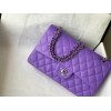 Chanel 1112 CF classic purple caviar silver hardware 25cm bag