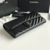 Chanel black chevron lambskin gold hardware wallet