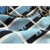 Chanel Printed Fabric Foldable Blue Shopping Bag