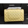 Chanel classic flap caviar leather bag gold hardware yellow 25cm