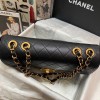 Chanel flap bag caviar gold hardware black leather