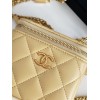 Chanel square vanity yellow leather mini bag