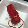 Chanel grained calfskin top handle flap bag red 20cm