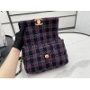 Chanel 19 flap tweed pink black bag 26cm