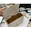 Chanel Lambskin & Gold Metal Mini Flap Bag in White