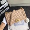 Chanel Lambskin Medium Boy Bag A67086 Beige 2017 VS02723