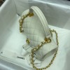 Chanel grained calfskin top handle flap bag white 20cm